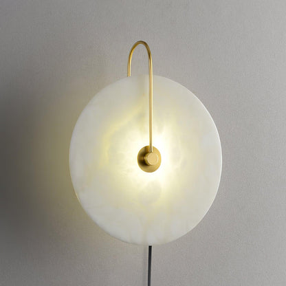 Alabaster LED Plug-In Wall Lamp, Dimmable