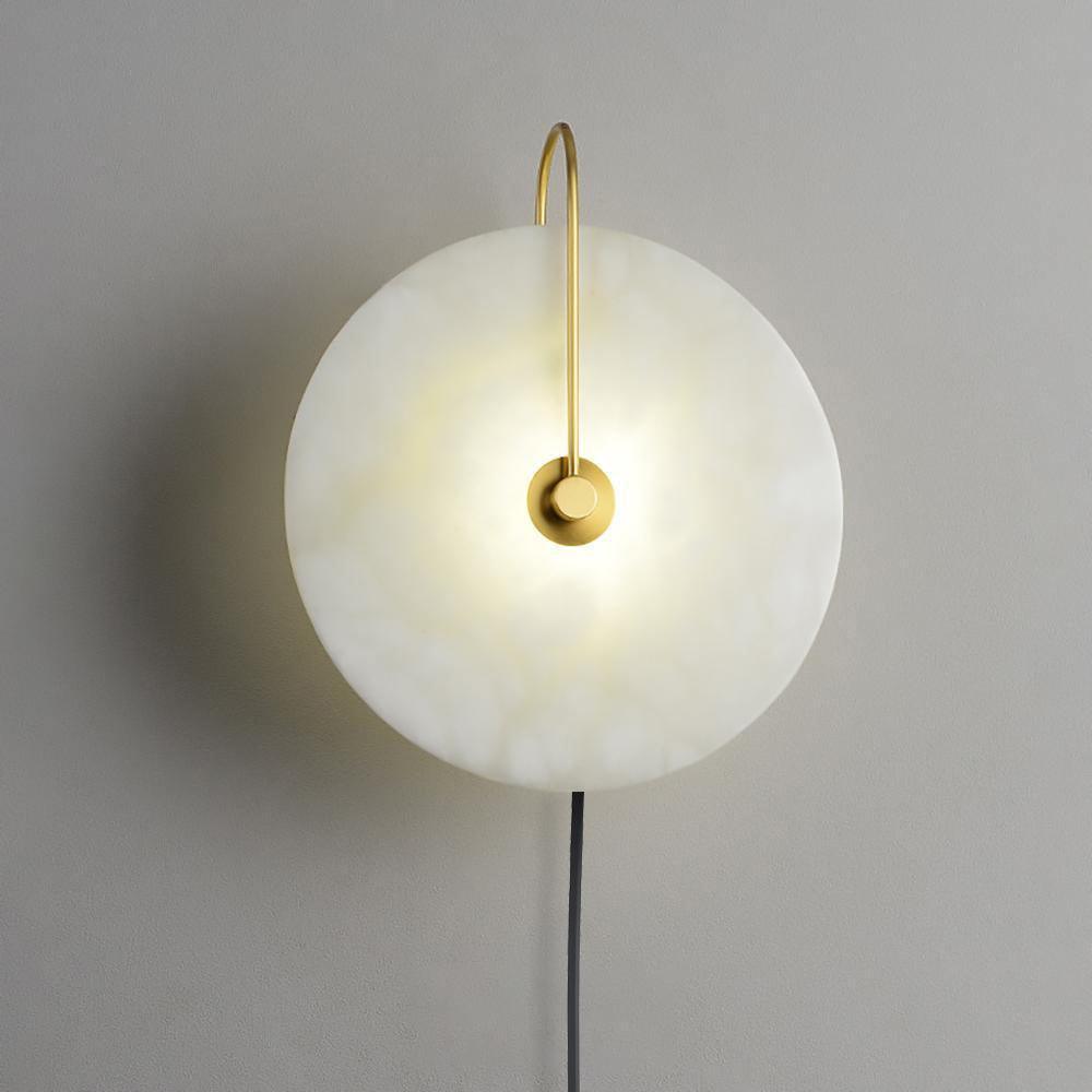 Alabaster LED Plug-In Wall Lamp, Dimmable