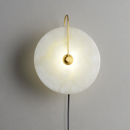 Alabaster LED Plug-In Wall Lamp, Dimmable