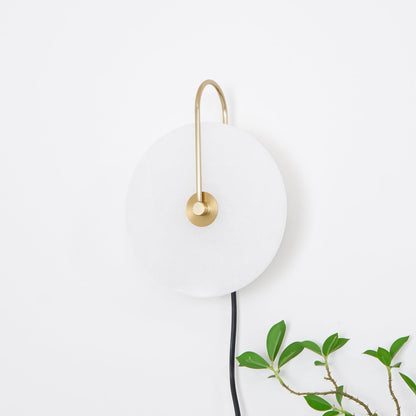 Alabaster LED Plug-In Wall Lamp, Dimmable
