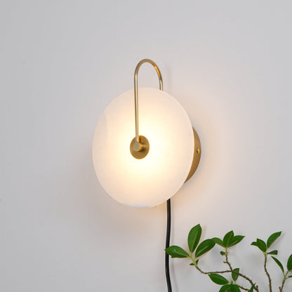 Alabaster LED Plug-In Wall Lamp, Dimmable