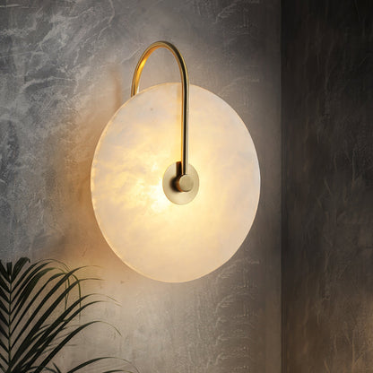 Alabaster LED Plug-In Wall Lamp, Dimmable