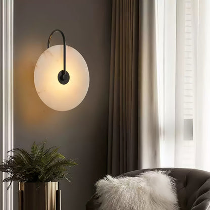 Alabaster LED Plug-In Wall Lamp, Dimmable