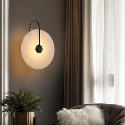 Alabaster LED Plug-In Wall Lamp, Dimmable
