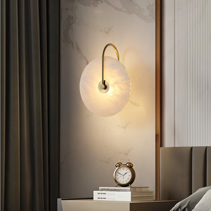 Alabaster LED Plug-In Wall Lamp, Dimmable