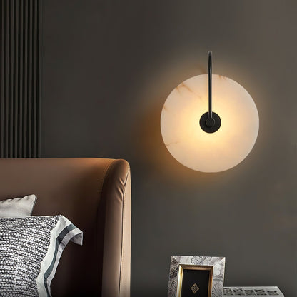 Alabaster LED Plug-In Wall Lamp, Dimmable