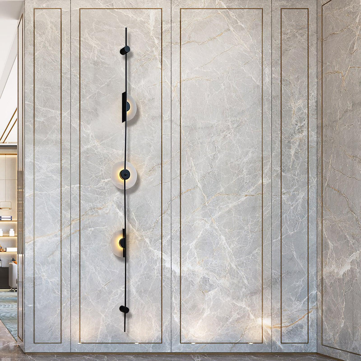 Alabaster Vertical Wall Sconce, Soft Glow
