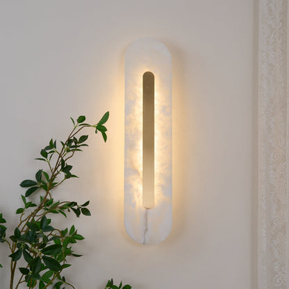 Alabaster Rounded Wall Light, Soft Glow