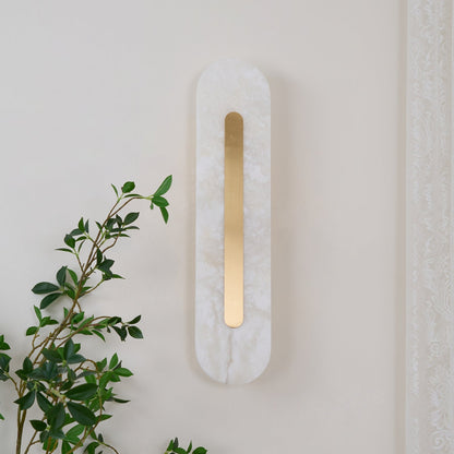 Alabaster Rounded Wall Light, Soft Glow
