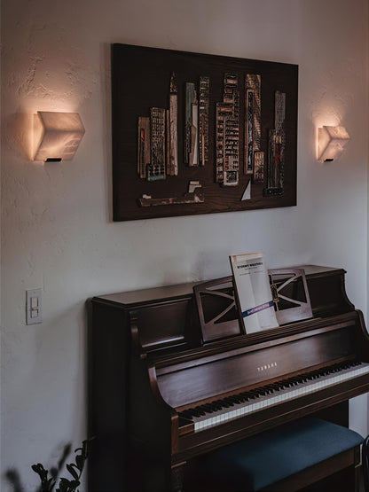 Alabaster Staircase Wall Lamp, Adjustable Brightness