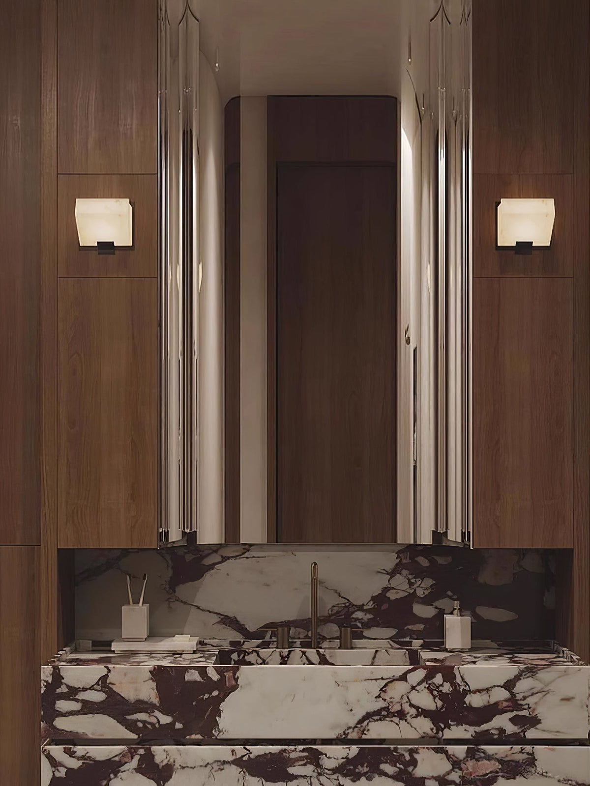 Alabaster Staircase Wall Lamp, Adjustable Brightness