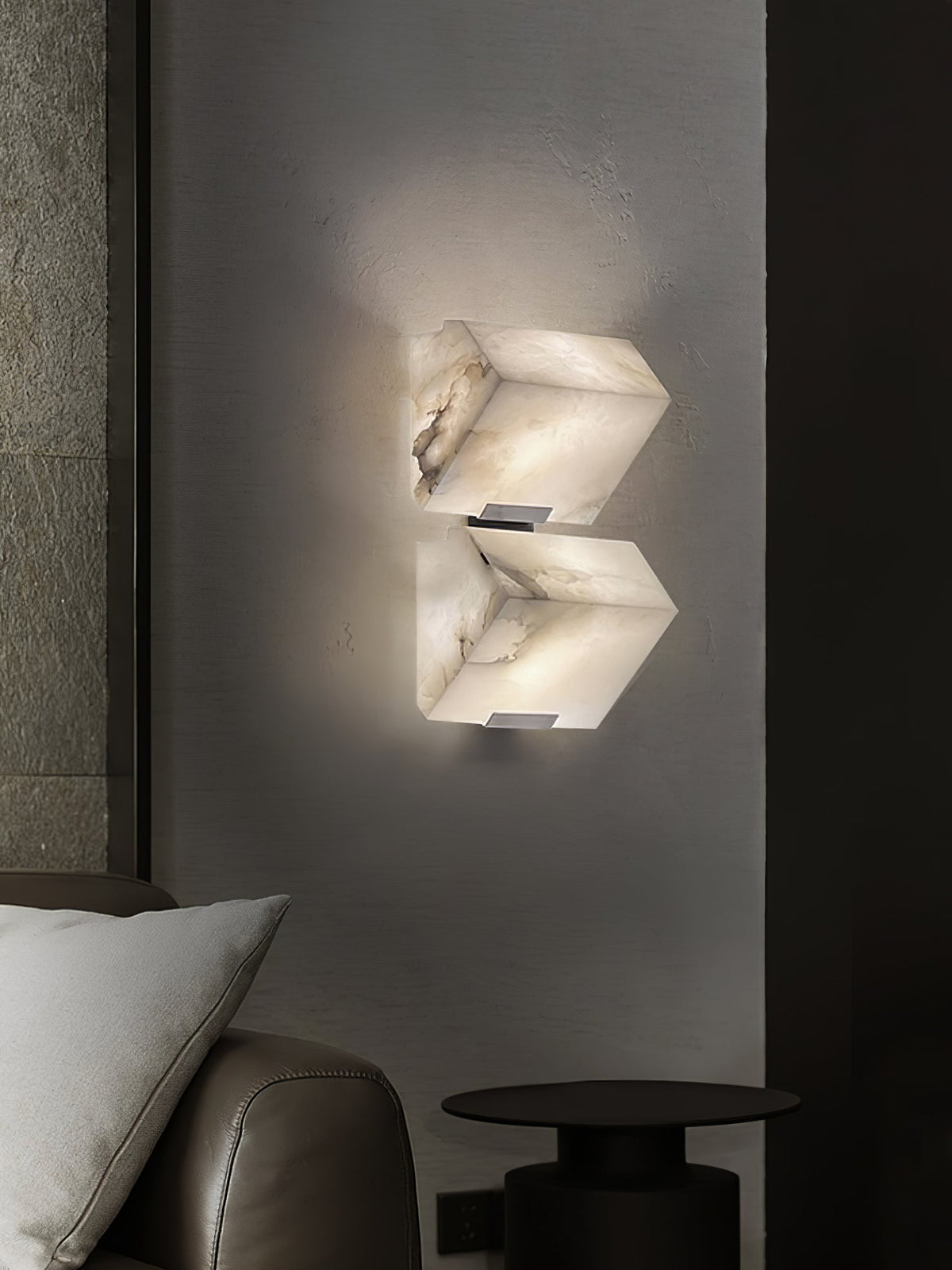 Alabaster Staircase Wall Lamp, Adjustable Brightness