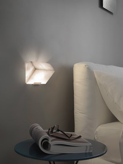 Alabaster Staircase Wall Lamp, Adjustable Brightness