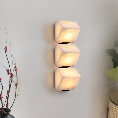 Alabaster Staircase Wall Lamp, Adjustable Brightness