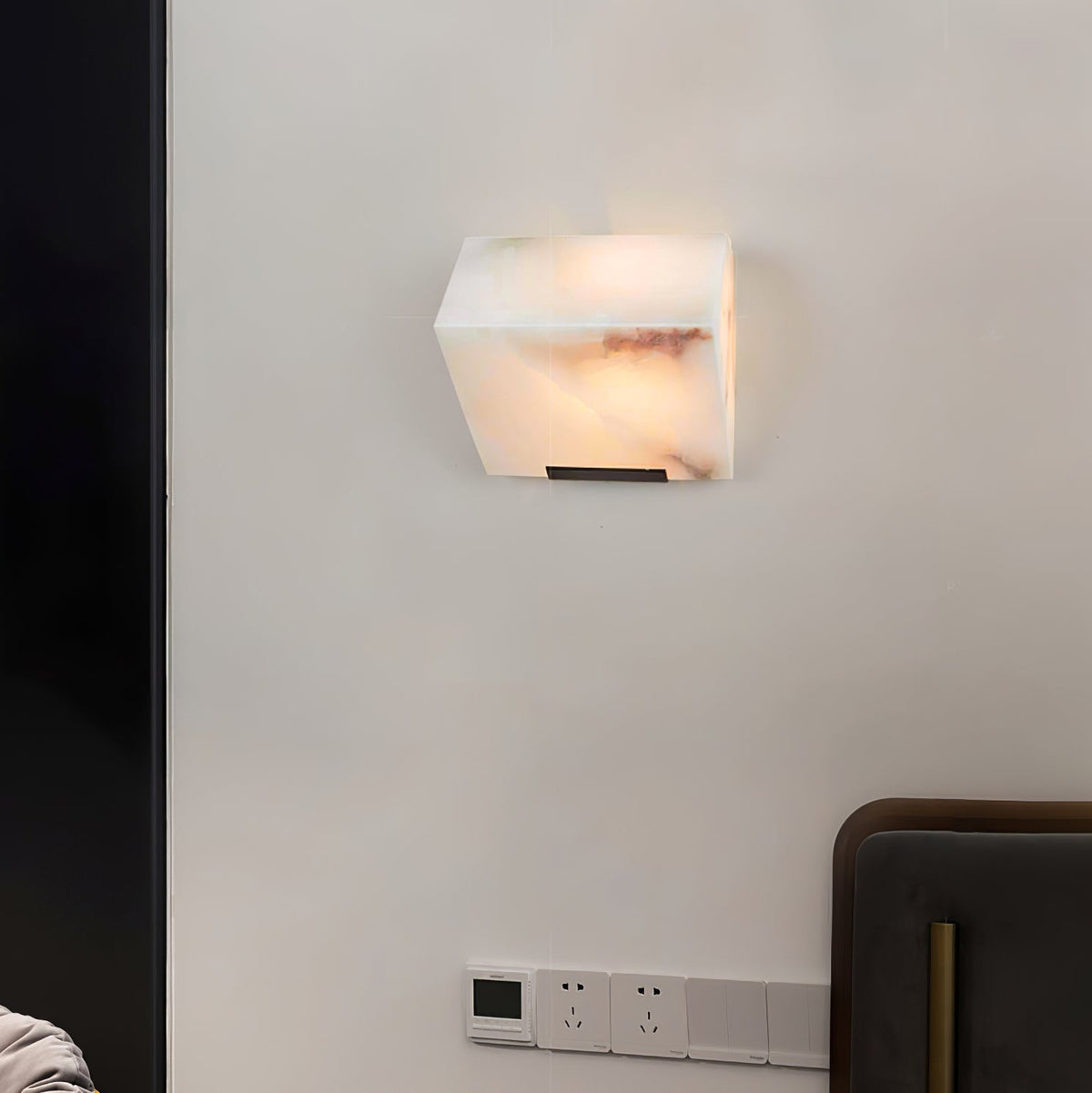 Alabaster Staircase Wall Lamp, Adjustable Brightness