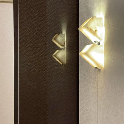 Alabaster Staircase Wall Lamp, Adjustable Brightness