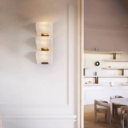 Alabaster Staircase Wall Lamp, Adjustable Brightness