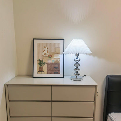 Pleated Table Lamp with Adjustable Brightness