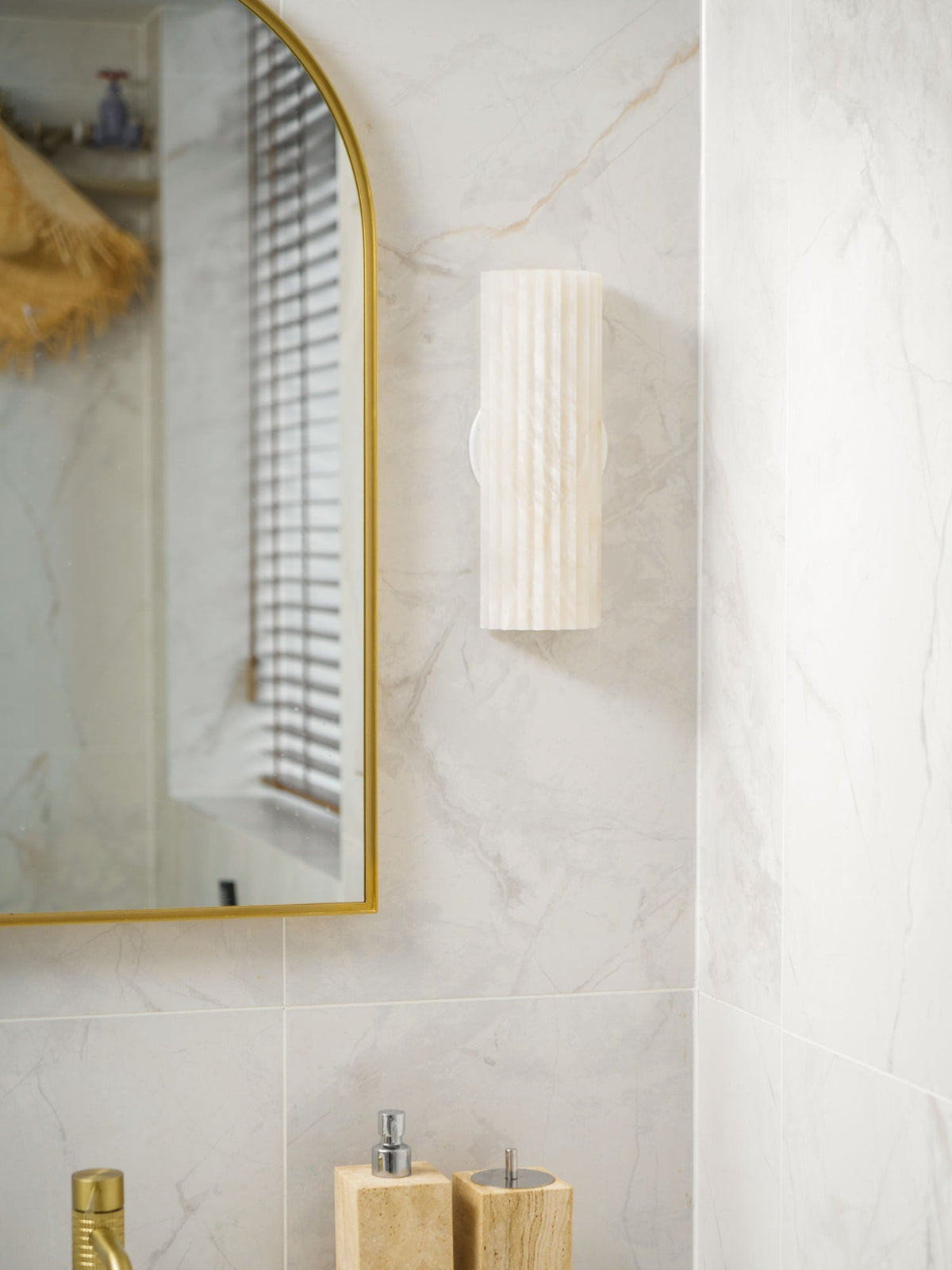 Alabaster Wall Light with Adjustable Brightness