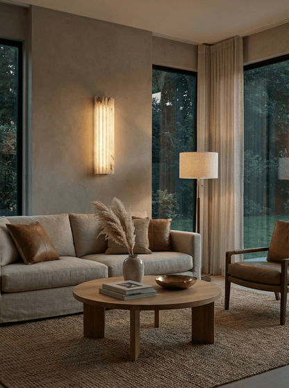 Alabaster Wall Light with Adjustable Brightness