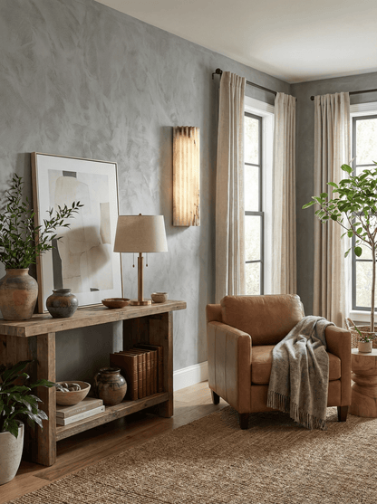 Alabaster Wall Light with Adjustable Brightness