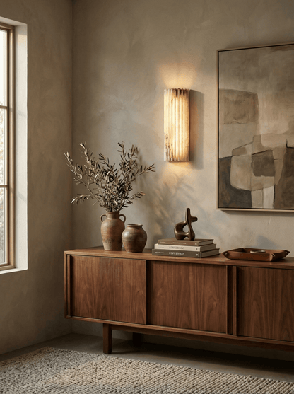 Alabaster Wall Light with Adjustable Brightness — front view