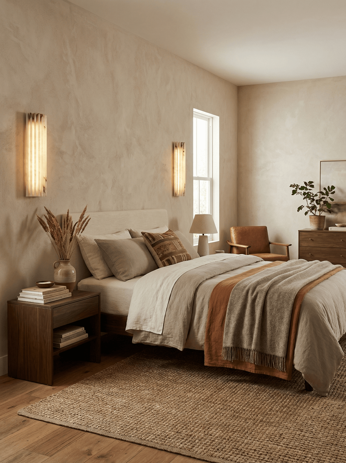 Alabaster Wall Light with Adjustable Brightness
