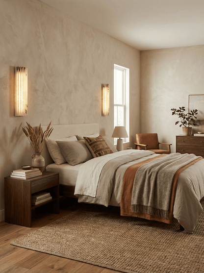 Alabaster Wall Light with Adjustable Brightness