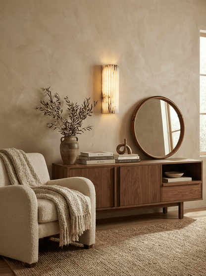 Alabaster Wall Light with Adjustable Brightness