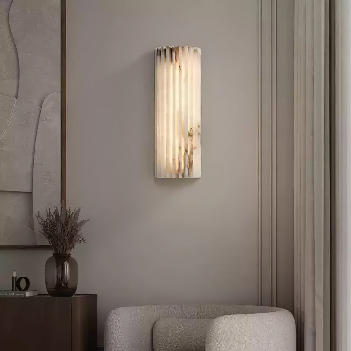 Alabaster Wall Light with Adjustable Brightness