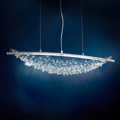 Adjustable Linear Pendant Light with Warm Glow