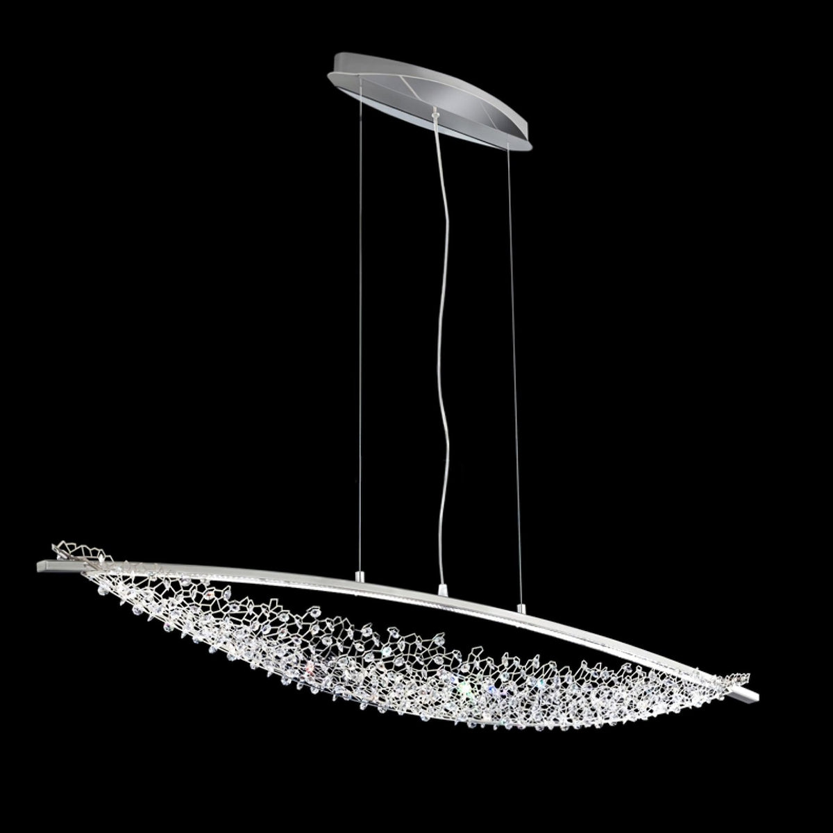 Adjustable Linear Pendant Light with Warm Glow — front view