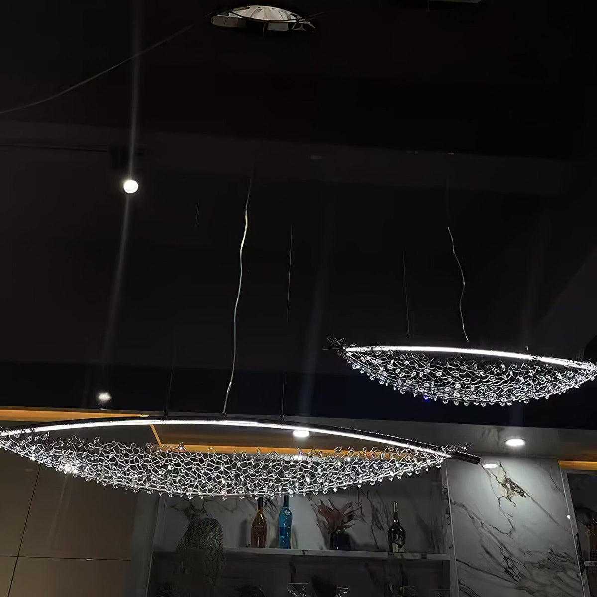 Adjustable Linear Pendant Light with Warm Glow