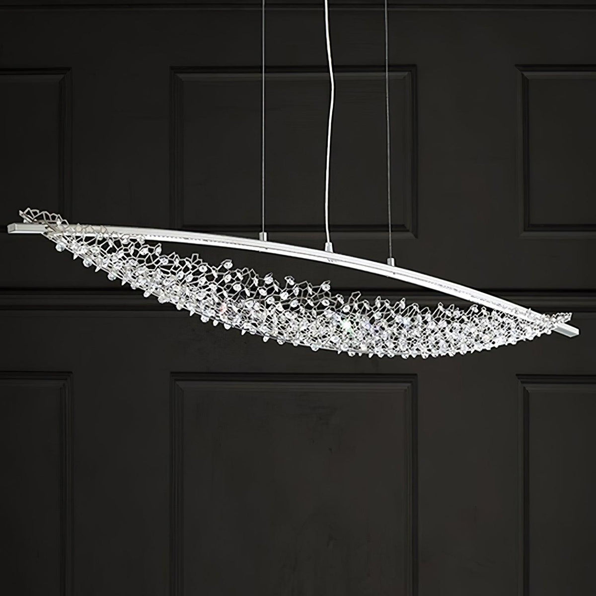 Adjustable Linear Pendant Light with Warm Glow