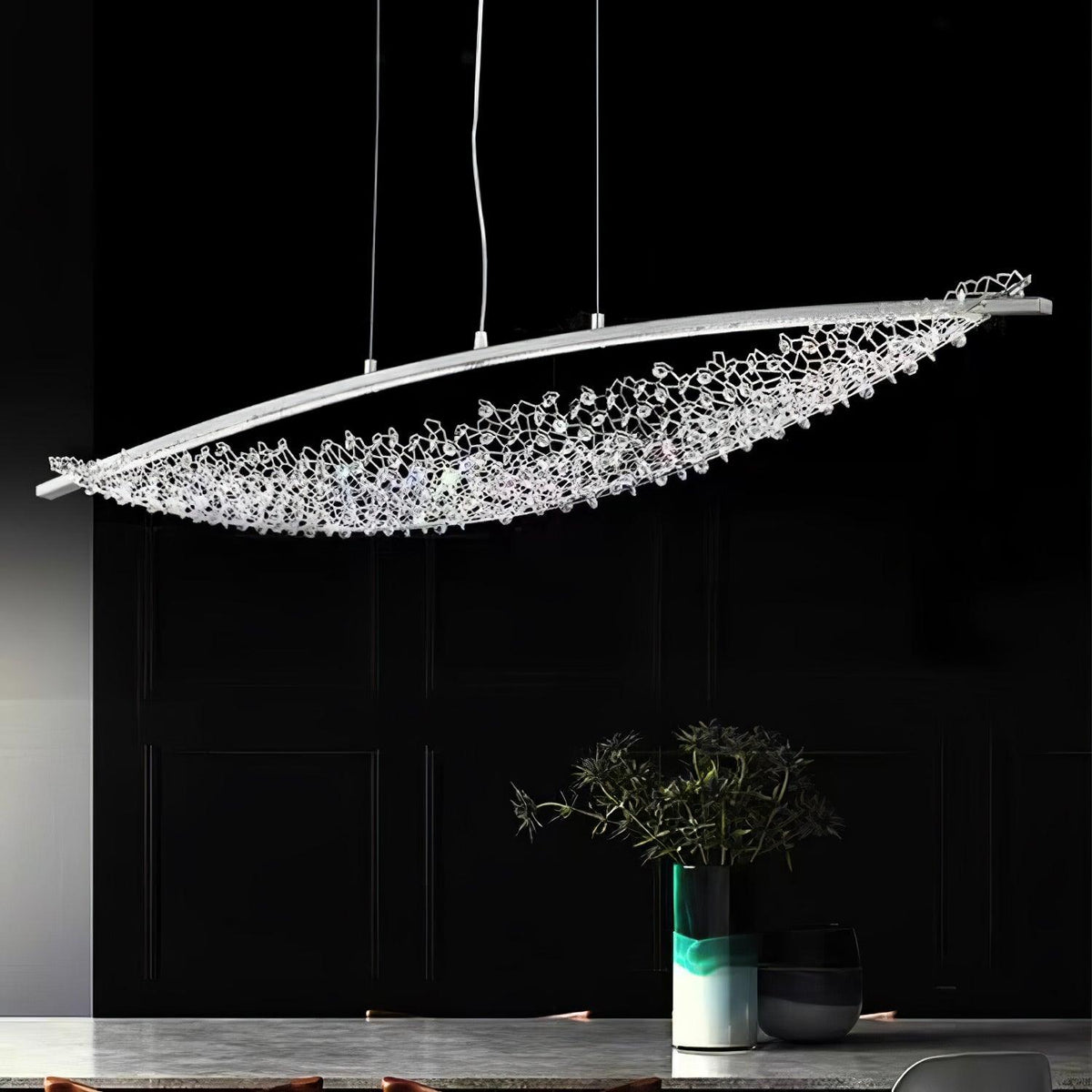 Adjustable Linear Pendant Light with Warm Glow — alternate angle