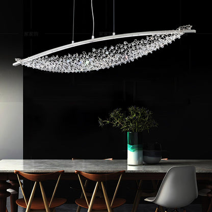 Adjustable Linear Pendant Light with Warm Glow — front view
