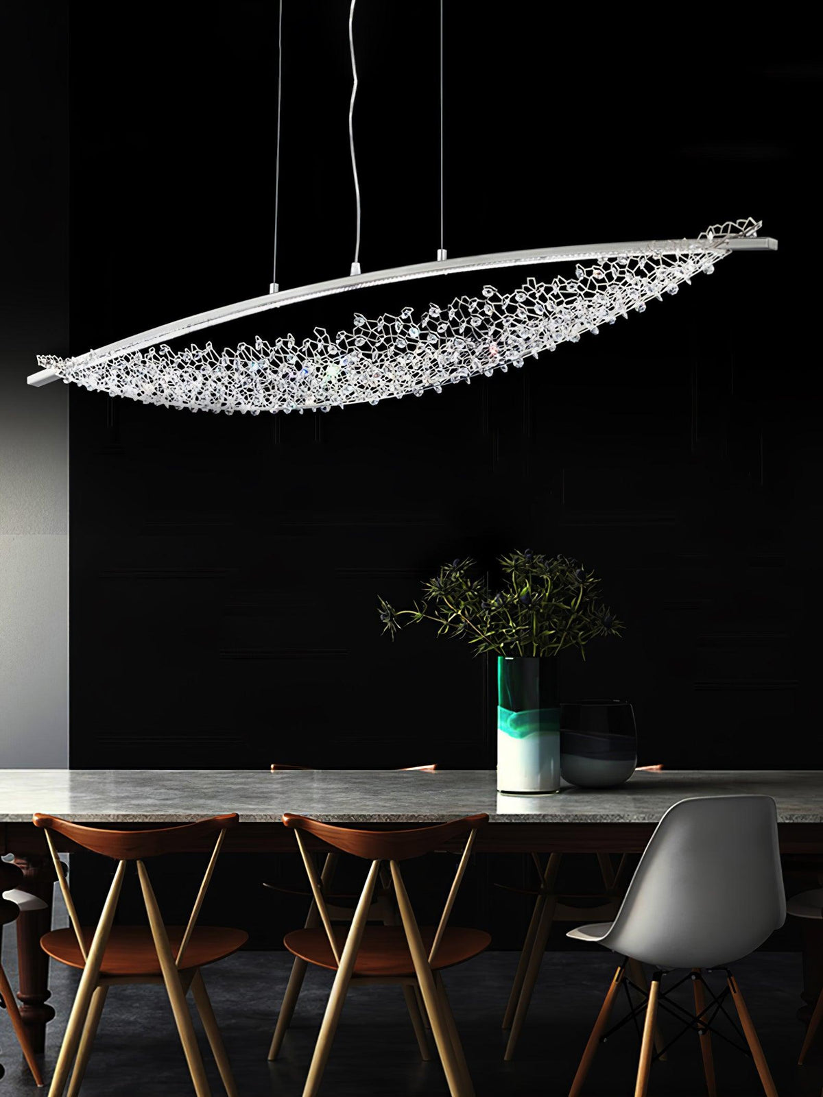 Adjustable Linear Pendant Light with Warm Glow