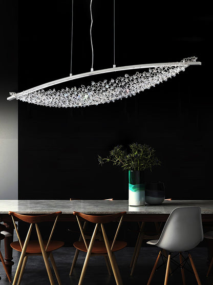 Adjustable Linear Pendant Light with Warm Glow