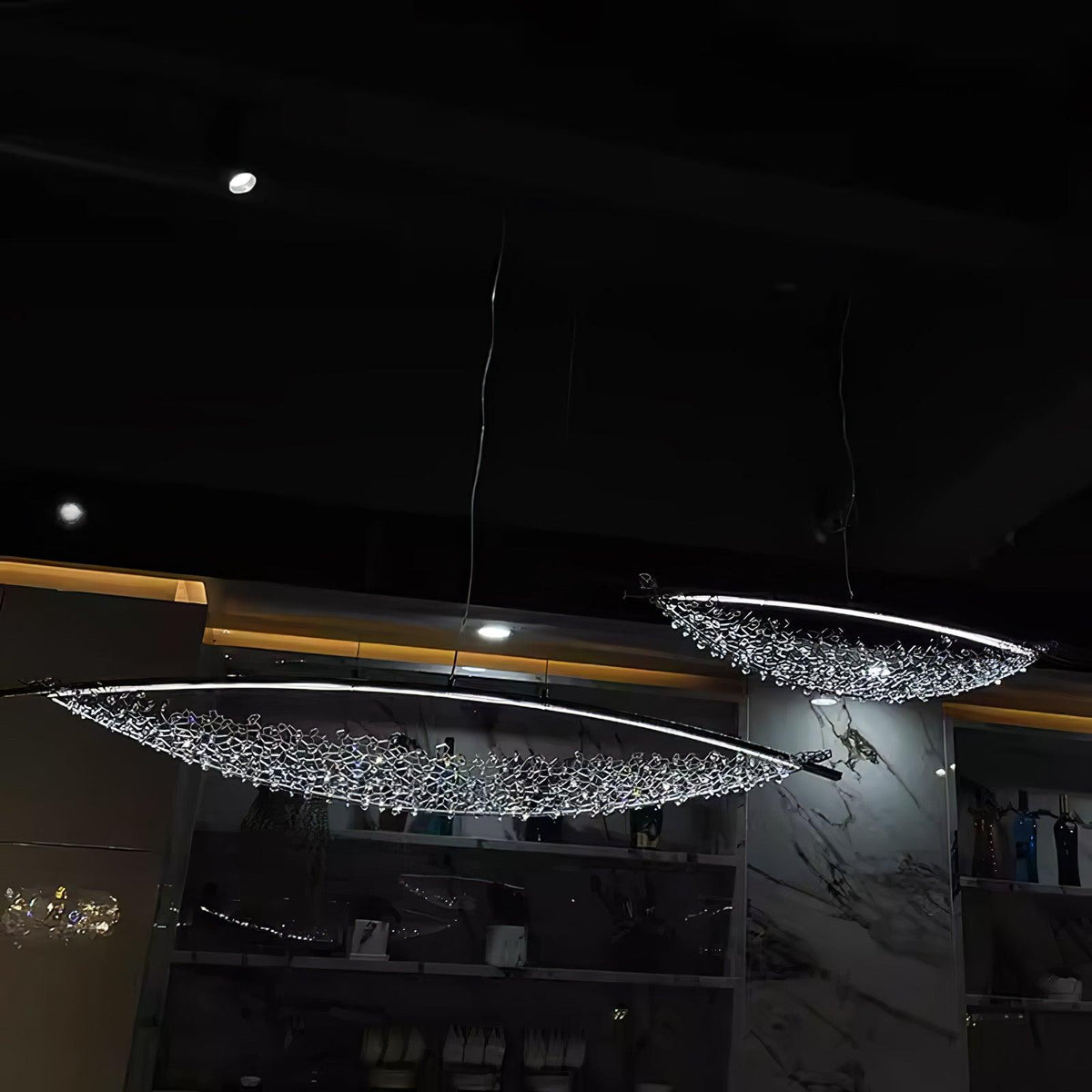 Adjustable Linear Pendant Light with Warm Glow