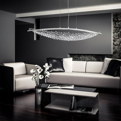 Adjustable Linear Pendant Light with Warm Glow