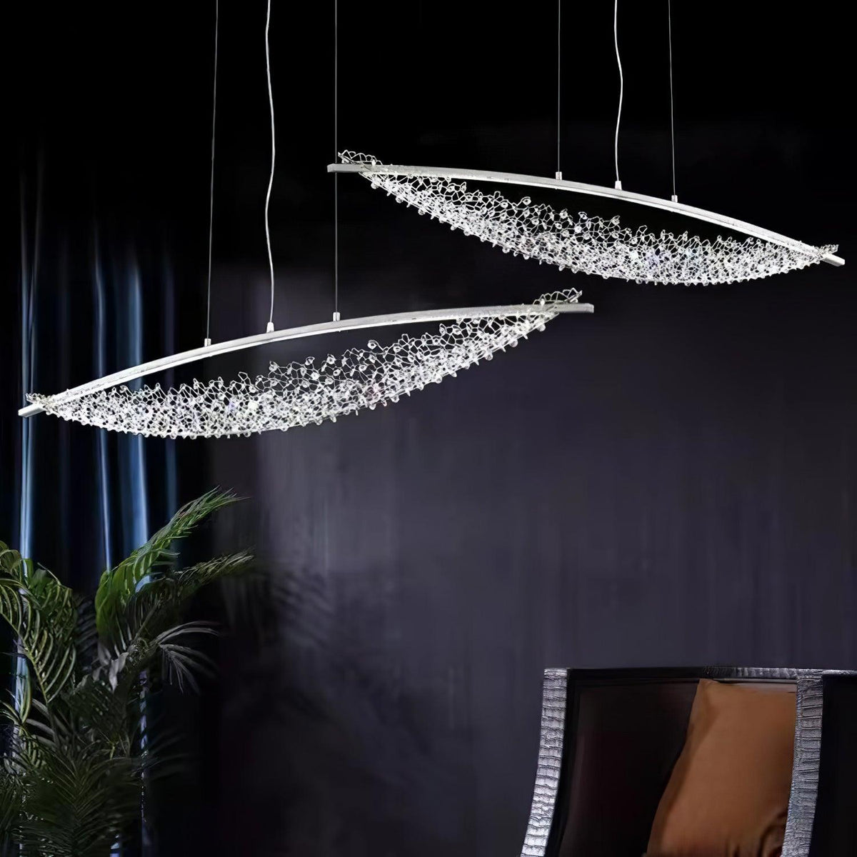 Adjustable Linear Pendant Light with Warm Glow