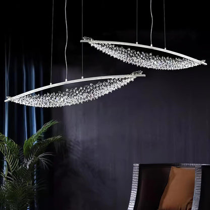 Adjustable Linear Pendant Light with Warm Glow