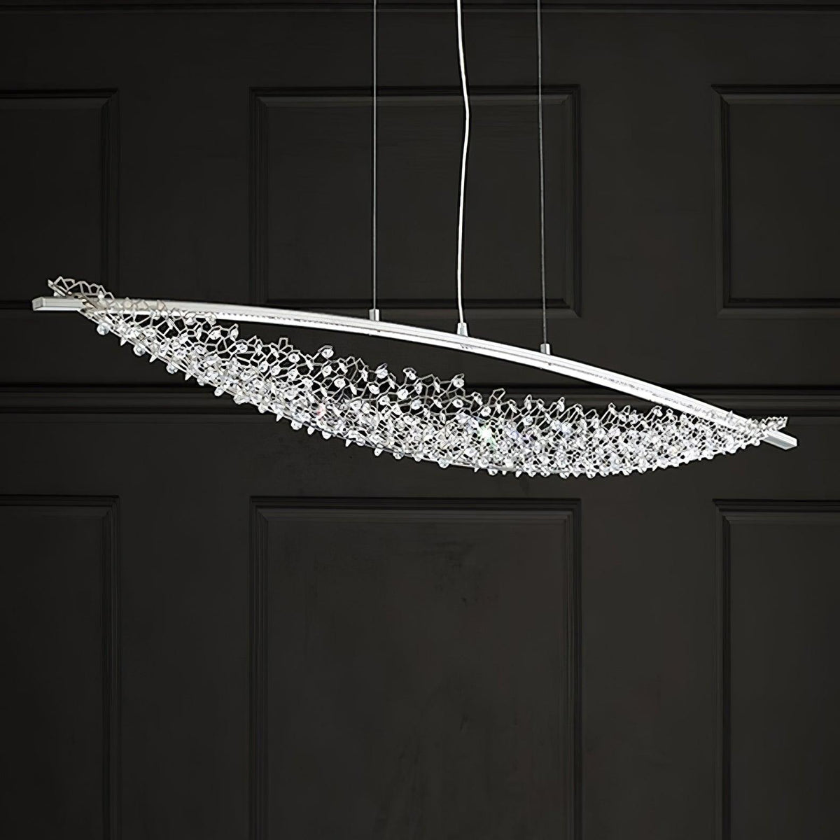 Adjustable Linear Pendant Light with Warm Glow