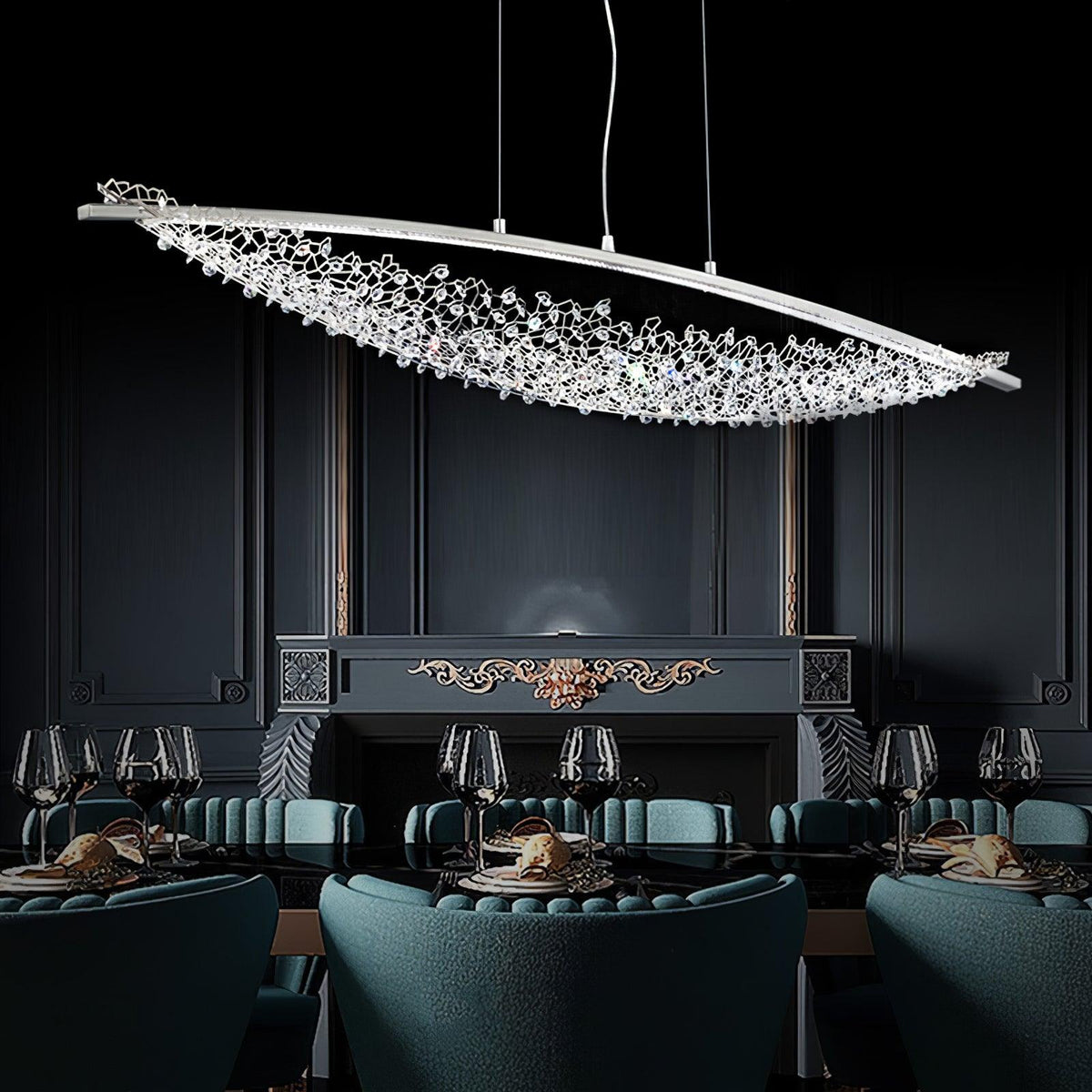 Adjustable Linear Pendant Light with Warm Glow