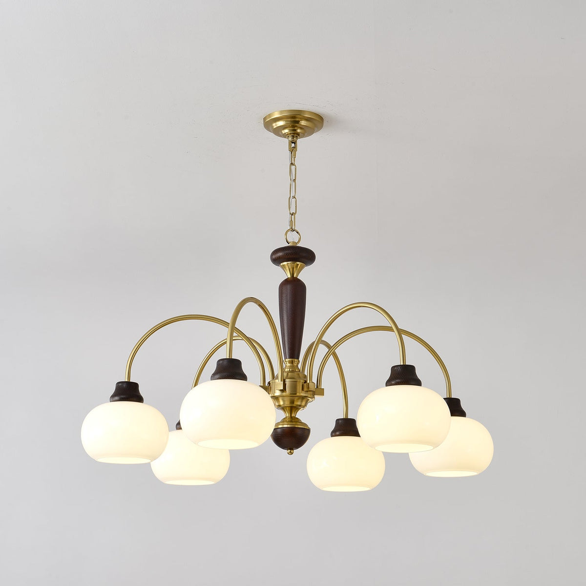 Arched Globe Chandelier with Adjustable Height — front view