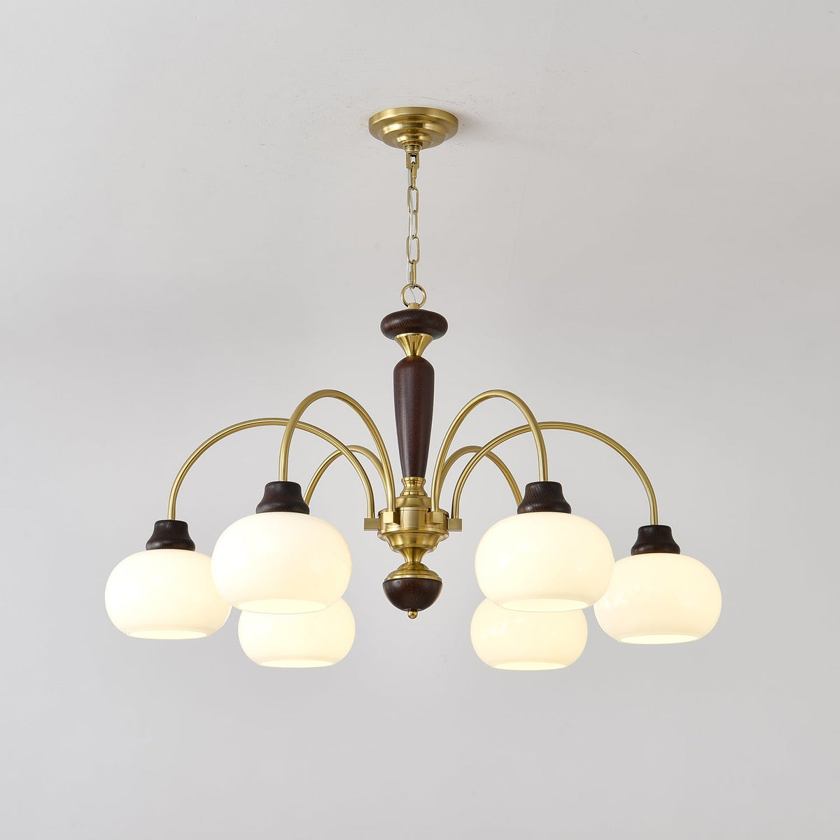 Arched Globe Chandelier with Adjustable Height — side view