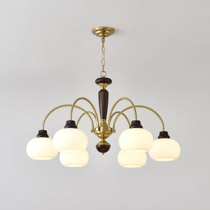 Arched Globe Chandelier with Adjustable Height — side view