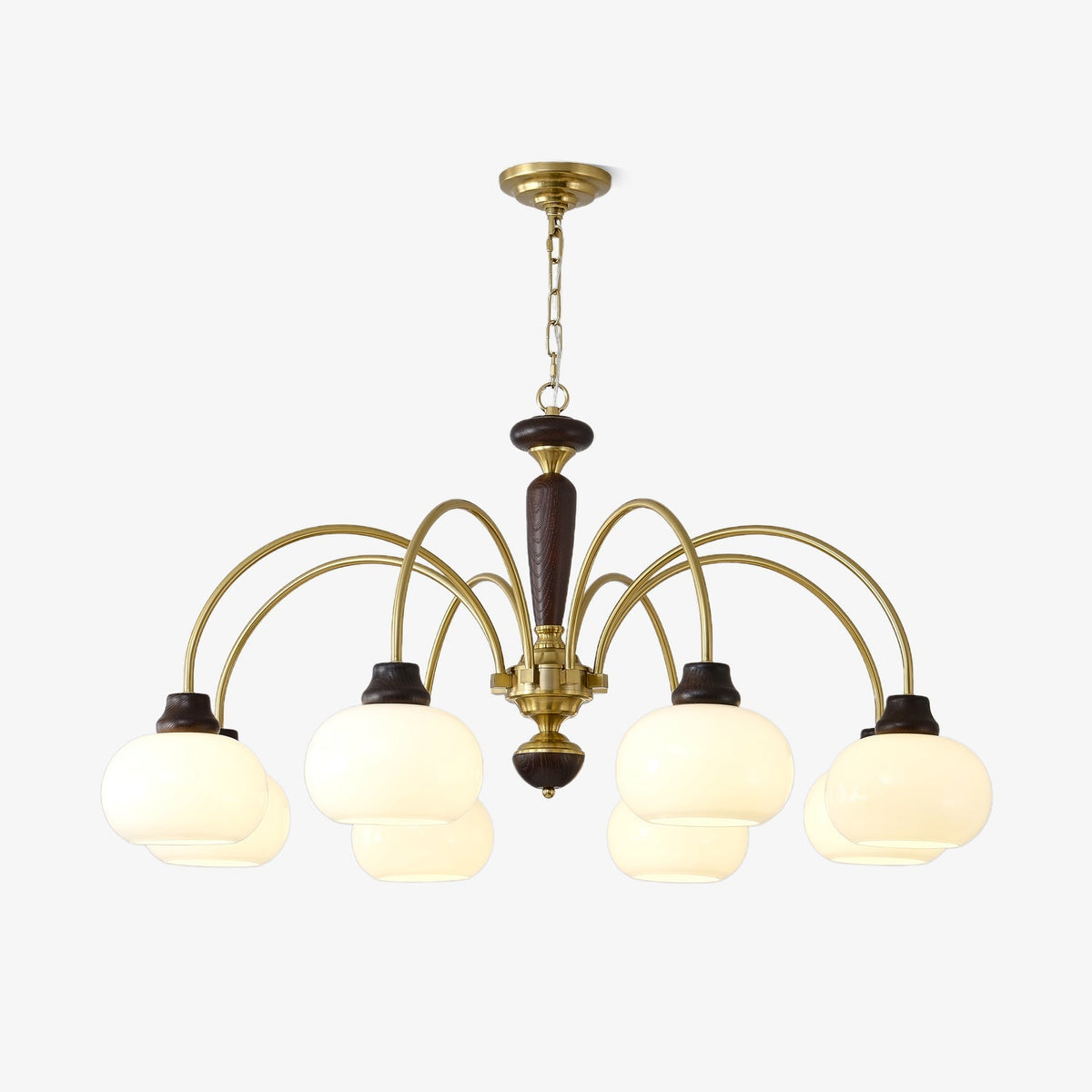 Arched Globe Chandelier with Adjustable Height — alternate angle