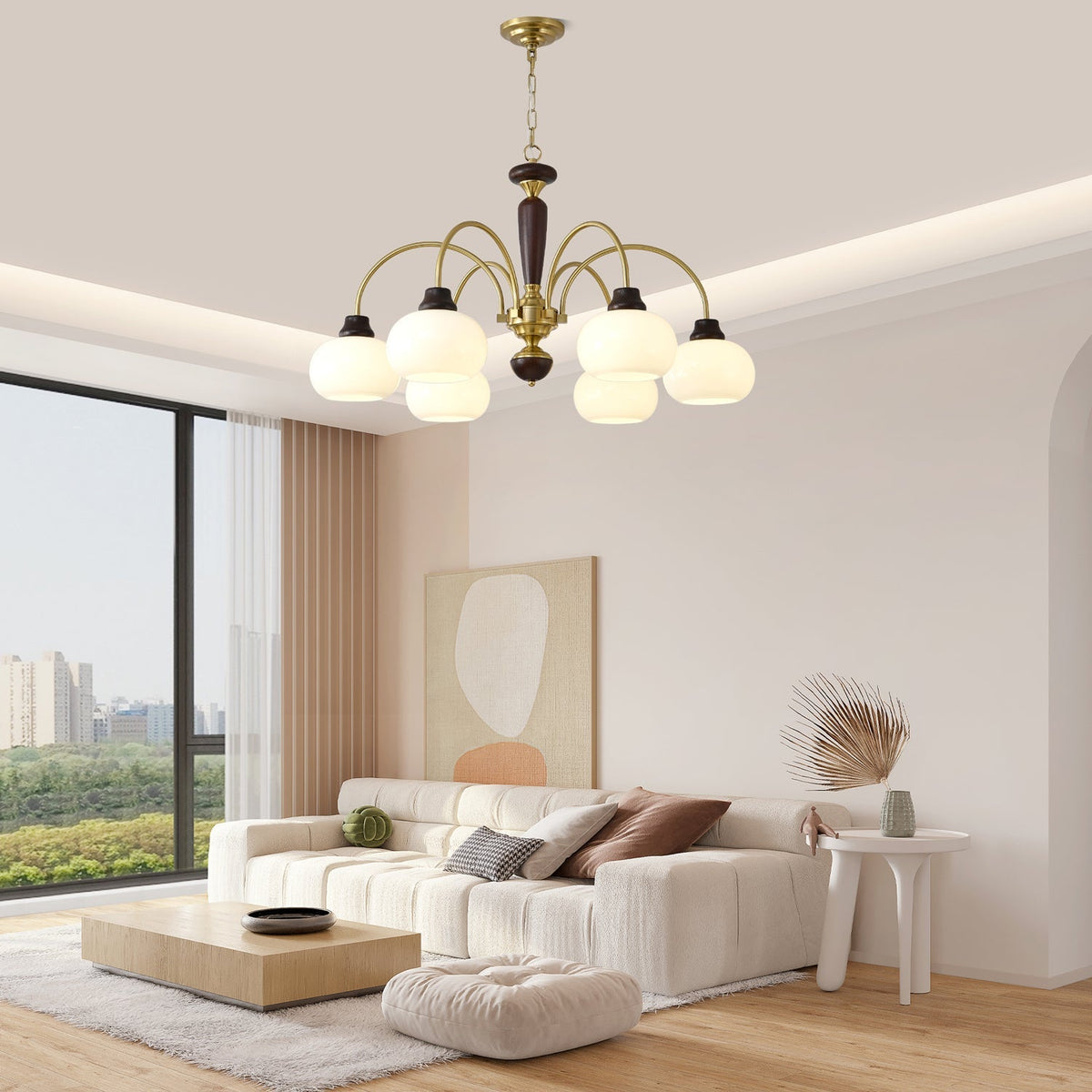 Arched Globe Chandelier with Adjustable Height