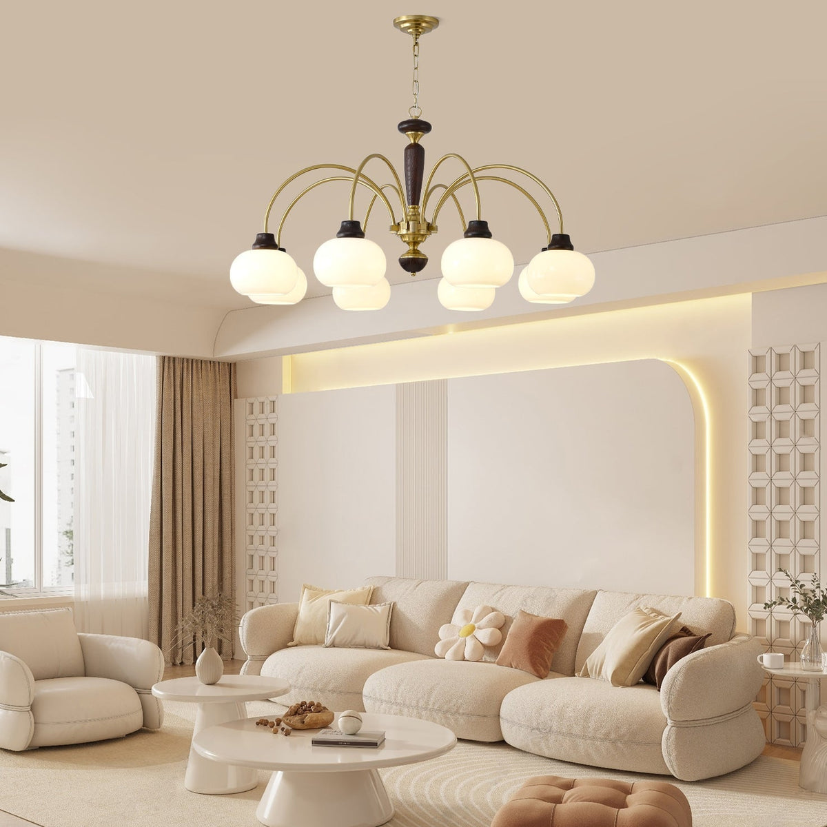 Arched Globe Chandelier with Adjustable Height